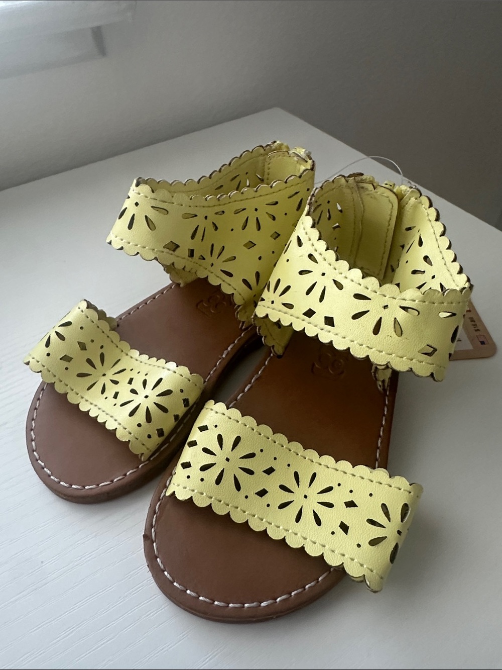 Crazy 8 Yellow Cutout Strap Sandals